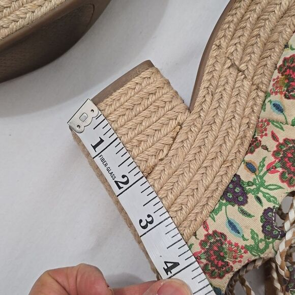 Tory Burch Antiquity Positano Lace-up Espadrilles Sandals Platform women's 7 - Picture 7 of 10